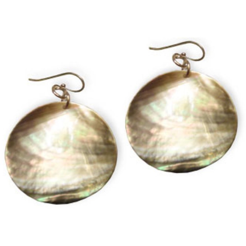 Rossana Designs Large Mother of Pearl Disk Earrings